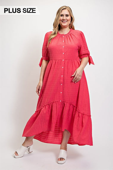 Hot Pink Maxi Dress Plus Size